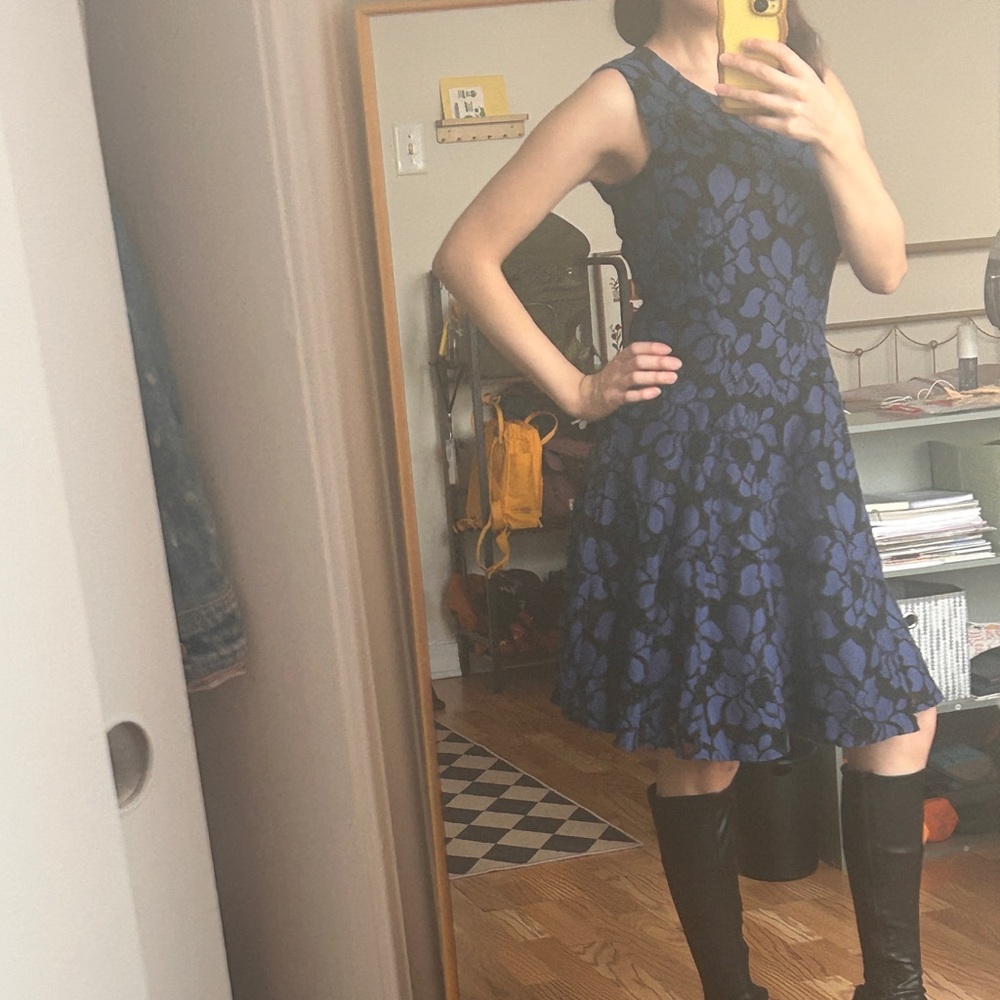 Tommy Hilfiger Blue Scoop Neck Midi Dress
